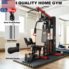 LX770 Multifunctional Full Home Gym System Workout Station with 160 Lbs Weight S