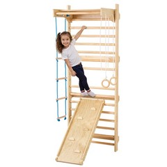 VEVOR Swedish Ladder Wall Gym 5 in 1 Wooden Indoor Playground Climbing Toys