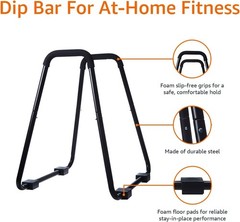 Alloy Steel Strength Training Dip Stand Black 661LBS Strength Training Equipment