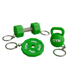 Dumbbell, Kettlebell & Gym Plate Keychains – Gift for Gym Lovers, Workout