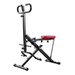 5-Position Seat Deep Squat Machine, 300lb Steel Frame, Foldable & Band-Enhanced