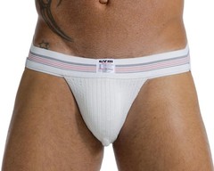 Mens Old Jockstrap with 2″ Waistband (White, Large)