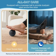 Plantar Fasciitis Night Splint Brace with Massage Ball, Relieves Foot Drop an…