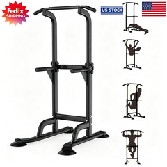 Power Tower Station with Adjustable Pull Up Bar Free Standing Heavy Duty Dip
