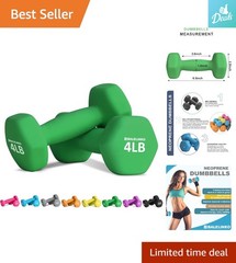 Hexagonal Neoprene Dumbbells: 4lb Pair – Perfect for Yoga & Pilates Workouts
