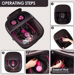 Beinilai Remote Control Collapsible Foot Spa Bath with Heat, Bubbles & Massager