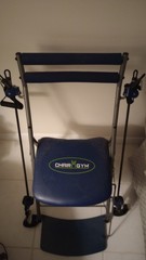 Chair Gym Adjustable Home Gym Blue Metal Plastic Compact Exercise System