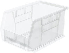 Clear Stackable Storage Bins, 12-Pack, Space-Saving Organizers for Home & Garage