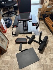 Total Flex Adjustable Home Gym Bench Black/Red w/ Resistance Bands & Leg Ext