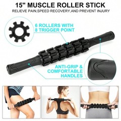 6pcs Foam Roller Set – Deep Tissue Massage Roller, Ball & Stretching Strap