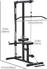 Lat Pull Down Machine Multifunction Low Row Bar Cable Fitness Body Workout