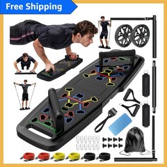 Complete Portable Home Gym: Push Up Board with Pilates Bar & Fitness Accessories