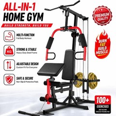 400LB Multifunctional Home Gym Equipment Body Workout Station with Pulley System