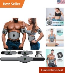 Adjustable Muscle Conditioning Fitness Belt with Durable Steel Pads – One Size
