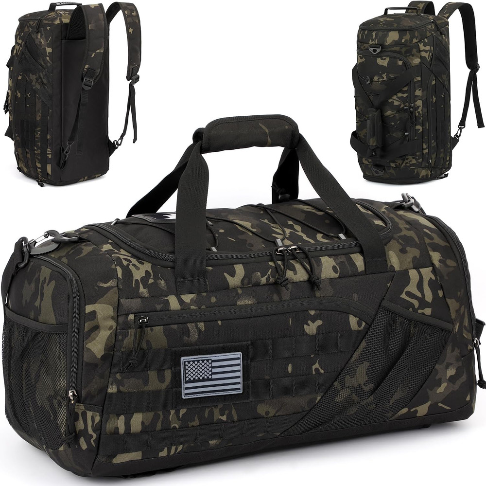 3-In-1 Tactical Gym & Travel Duffle Bag Backpack Men Multi-Functional 45L Milita