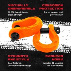 GearAmerica Mega D Ring Shackles – 68,000 lbs Towing Capacity, Stronger than …