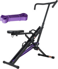 2-in-1 Squat Assist Trainer & Rowing Machine for Home Gym Fitness