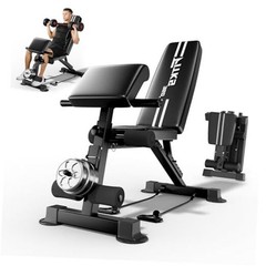 3-in-1 Adjustable Weight Bench with Leg Extension & Preacher Curl, Heavy-Duty