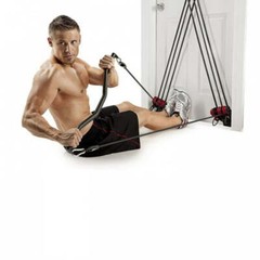 Door Gym Full Body Workout Fitness System w/ DVD, Chart, Straight Bar