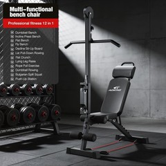 12-in-1 Home Gym LAT Pull Down & High Pulley System Full Body Training Machine