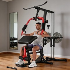 Home Gym All in One Workout Station Strength Training Equipment w/Pulley System