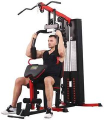 Multifunctional Full Home Gym System Workout Station with 122.5 Lbs Weight Stack