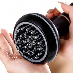 Electric Meridian Massage Brush with Heat & LED, 3-Speed Body Massager Black