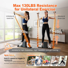 Home Gym Equipment 5-180lbs Resistance Workout Cable Machine W/ Ambient Light