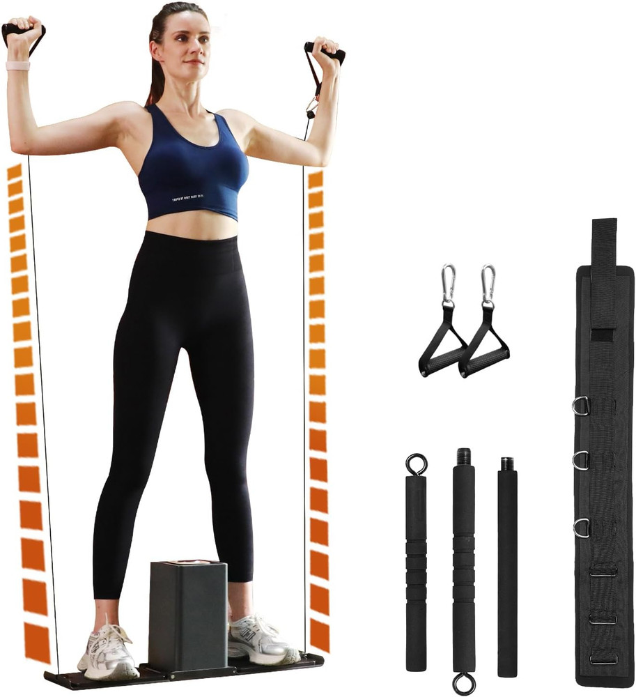 Home Gym Equipment 5-180lbs Resistance Workout Cable Machine W/ Ambient Light