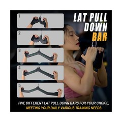 Home Gym Fitness Rowing T-bar V-bar Pulley Cable Machine Attachment, Bicep Cu…