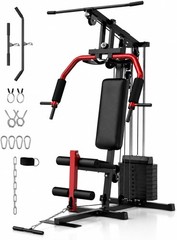 Home Gym 100LBS Weight Stack Full Body Strength Trainer Lat Pulldown Chest Press
