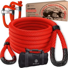 MiolleGear Kinetic Recovery Rope kit (3/4″ x20′, 6400lbs WLL) Heavy Duty Tow …