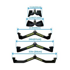 Home Gym Fitness Rowing T-bar V-bar Pulley Cable Machine Attachment, Bicep Cu…