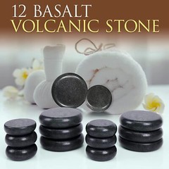 SereneLife PSLMSGST70B Heating Box Hot Stone Massage Kit with Warmer