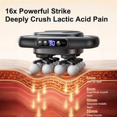 Mini 16 Head Deep Tissue Massage Gun, Quiet Percussion Muscle Massager 3 Mode…