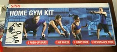 SPRI Home Gym Kit Push-up Bars Ab Wheel Jump Rope Resistance Tube Fitness