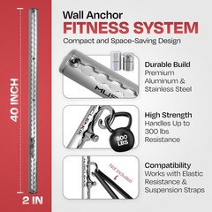 Aluminum Wall Mounted Anchor Fitness System Adjustable 300lbs