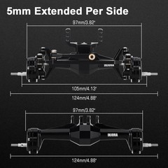INJORA +5mm Diamond Portal Axles with Lay Down Servo Mount & Links for 1/18 R…