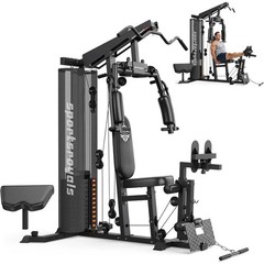 Sportsroyals Home Gym Equipment, 150LBS Weight Stack, Full Body Workout Machine