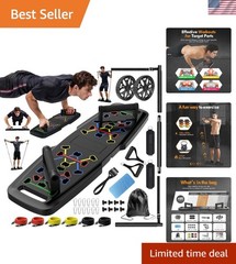 Versatile Push Up Board with Pilates Bar & Ab Roller – Perfect for Home Fitness