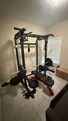 Home Gym Power Rack w/ Bench and Barbell Plates