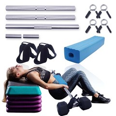 Dumbbell Hip Thrusts Training Bar Set 48in Bar Deadlift Home Workout Equipment