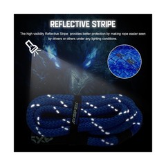 Kinetic Recovery Rope Kit (Reflective), 1.25in x 30ft 56,000Lbs, 35% High Ela…