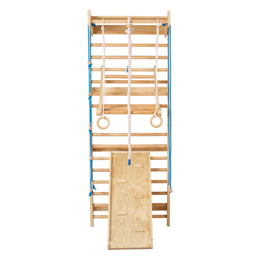 Swedish Ladder Wall Gym 8 in 1 Wooden Indoor Playground Climbing Ladder