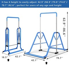 Gymnastics Horizontal Bar Expandable Gymnastic Bar Folding for Home, Adjustab…
