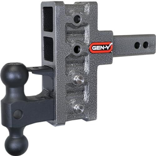 Offset Tow Hitch for 2″ Receiver – 2.5″ Rise/5″ Drop with 4 Adjustable