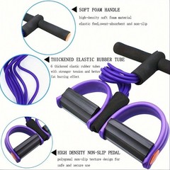 6-Tube Elastic Pedal Resistance Band – Full Body Workout & Muscle Toning Tool