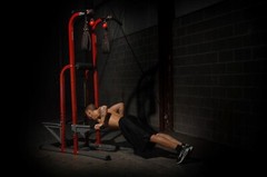 Stamina X Fortress Power Tower Home Gym Pull Up Fitness Workout Station, Red
