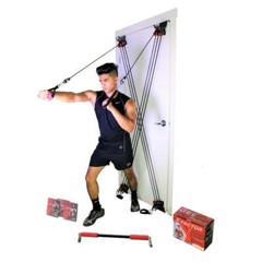 X Factor Door Gym Full Body Workout System + DVD, Chart, Straight Bar