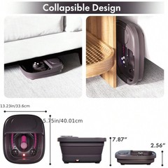Beinilai Remote Control Collapsible Foot Spa Bath with Heat, Bubbles & Massager